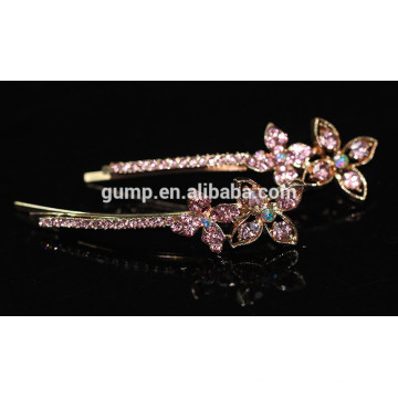 Neue Blumen-Design Glänzende Kristall Barrette Strass Bobby Pin